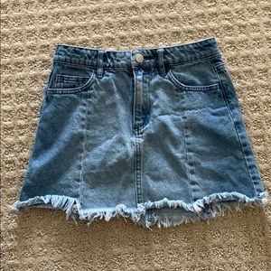 White wash blue jean skirt